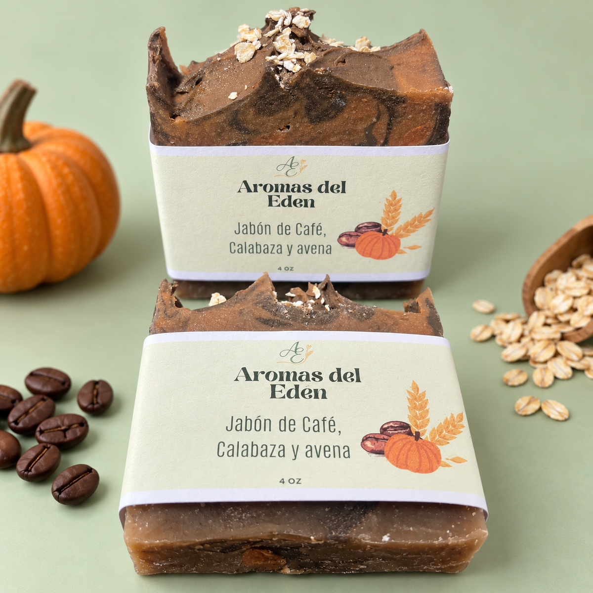 Jabón Artesanal de Café, calabaza y avena