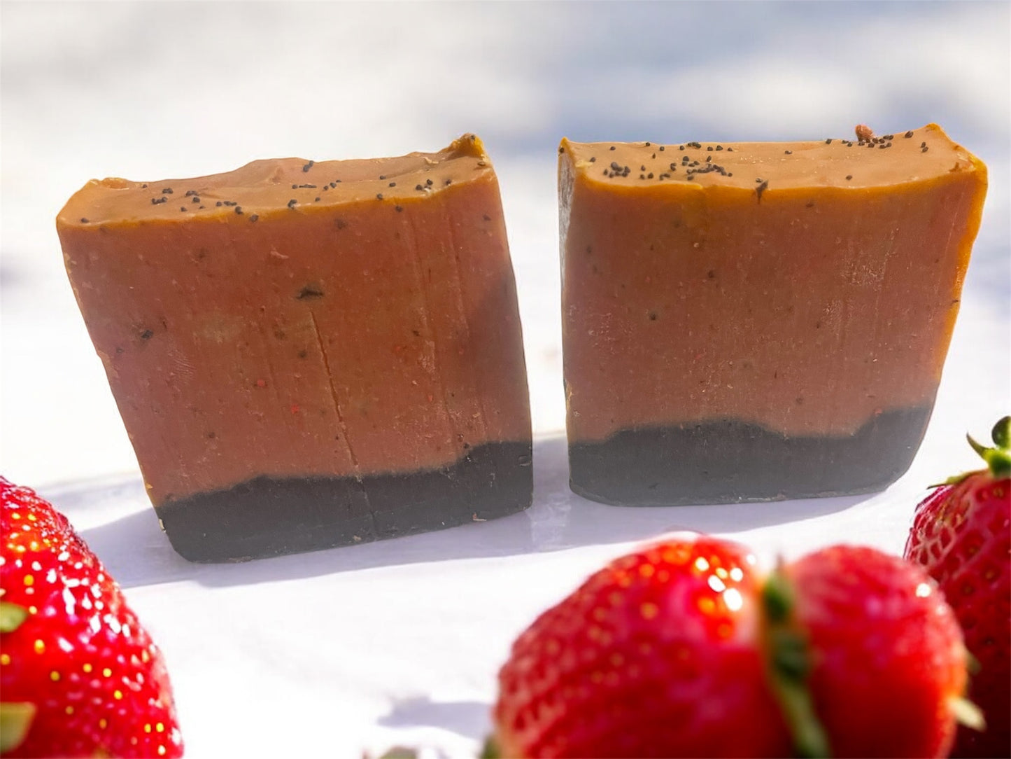 JABÓN ARTESANAL DE FRESAS CON CHOCOLATE