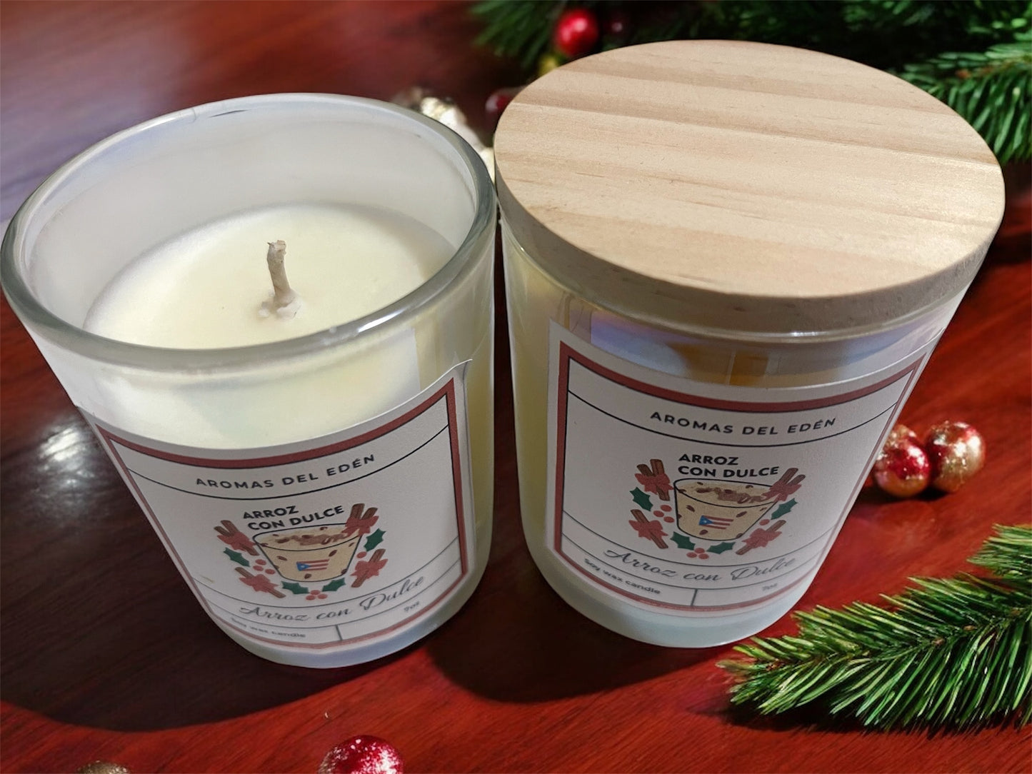 Vela Artesanal Navideña de Arroz con Dulce
