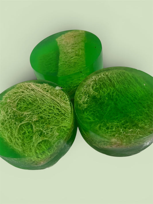 Jabón Exfoliante para Pies de Menta y Lufa