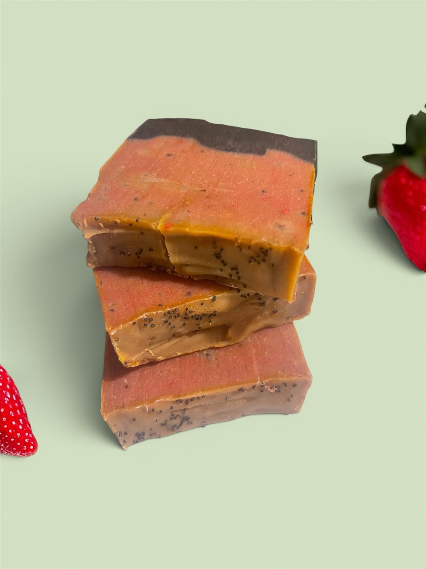 JABÓN ARTESANAL DE FRESAS CON CHOCOLATE