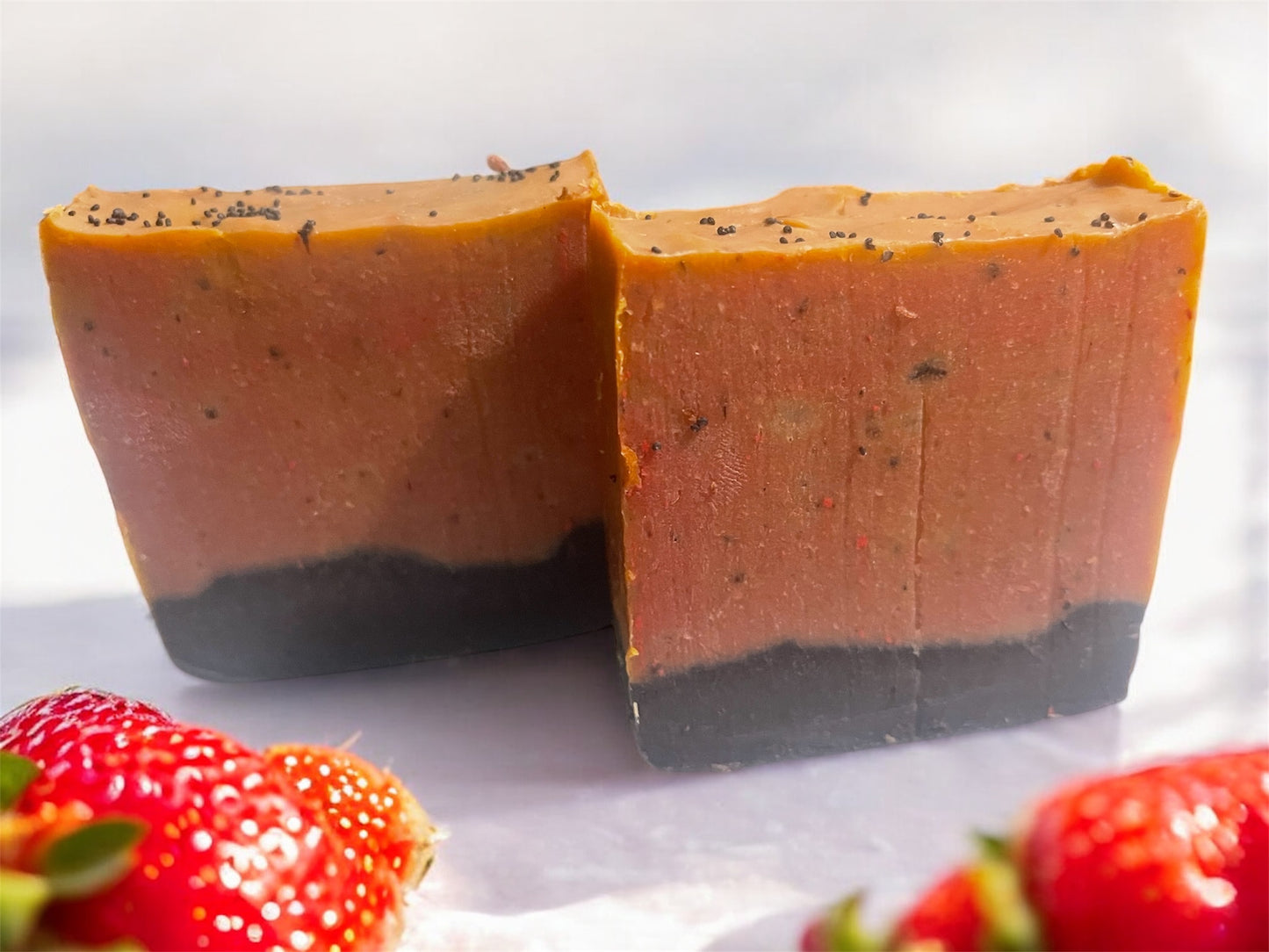 JABÓN ARTESANAL DE FRESAS CON CHOCOLATE