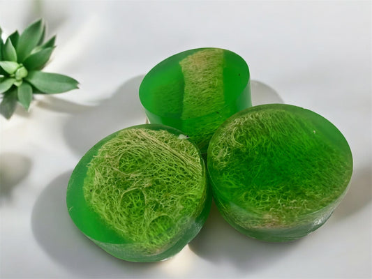 Jabón Exfoliante para Pies de Menta y Lufa