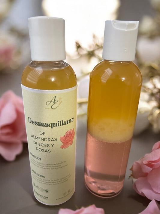 Desmaquillante de almendras dulces y agua de rosas
