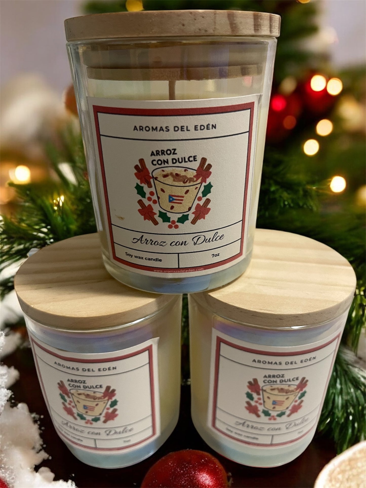 Vela Artesanal Navideña de Arroz con Dulce