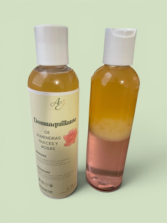 Desmaquillante de almendras dulces y agua de rosas