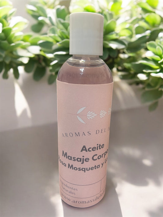 Aceite  de lavanda y rosa mosqueta para masaje corporal